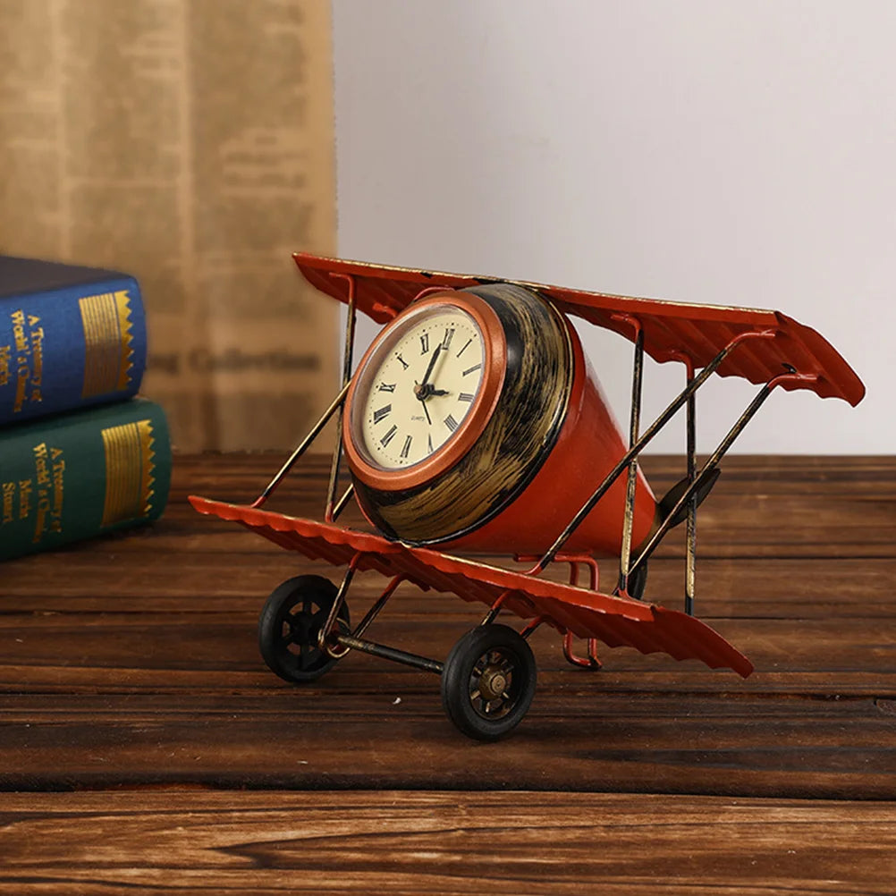 "Time Flies" Retro Airplane Clock