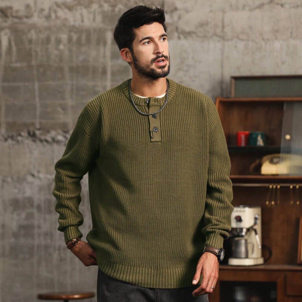 Carter Knit Henley Sweater - Hayes Carter