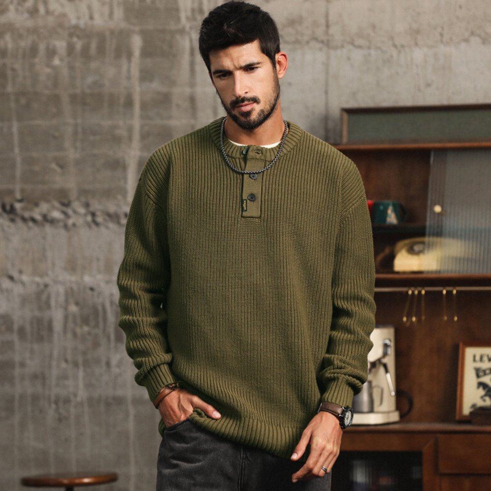 Carter Knit Henley Sweater - Hayes Carter