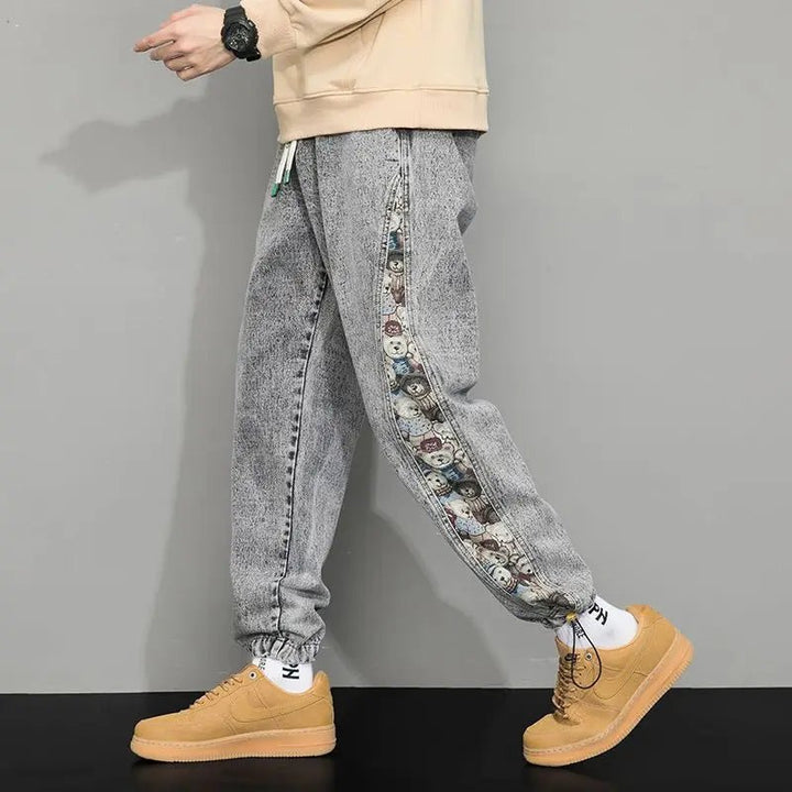 Men's Bear Denim Joggers - Hayes Carter