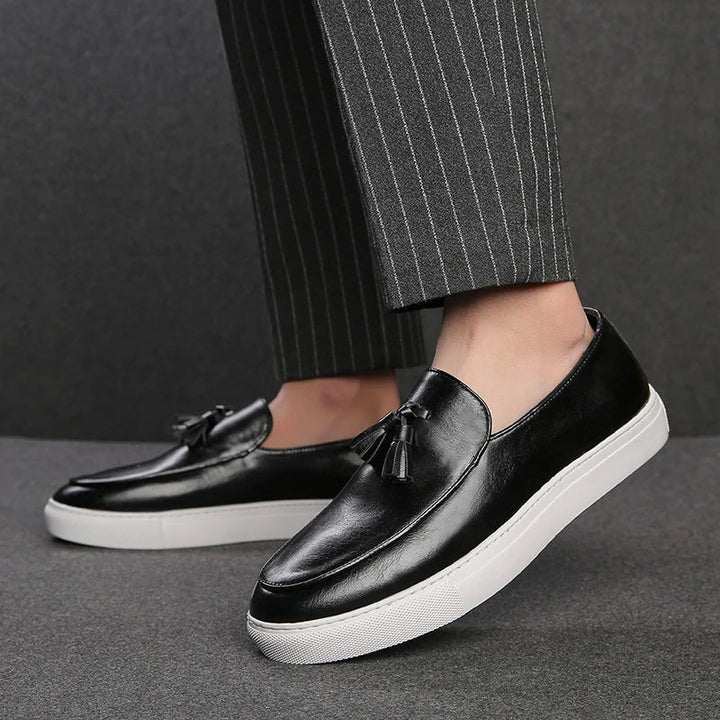 Men's Italian Cologne Leather Loafers - Hayes Carter