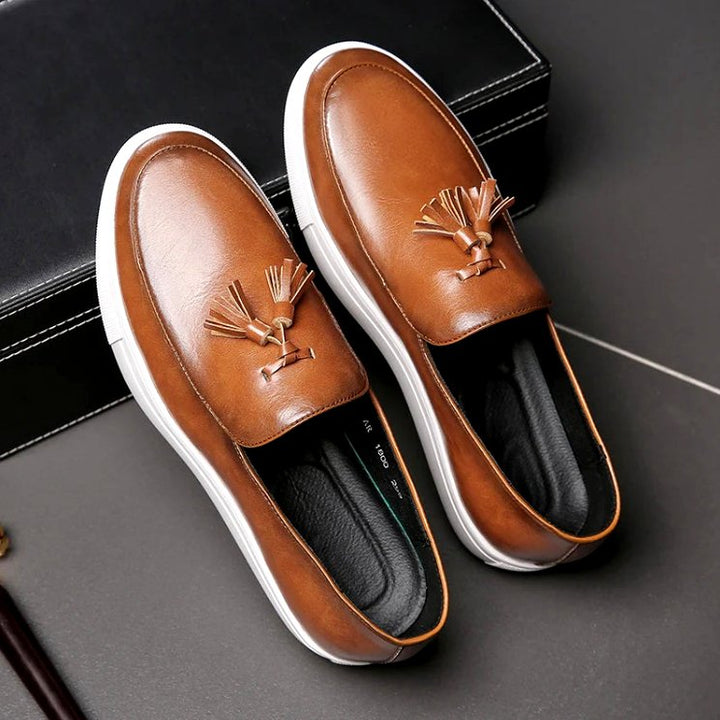 Men's Italian Cologne Leather Loafers - Hayes Carter