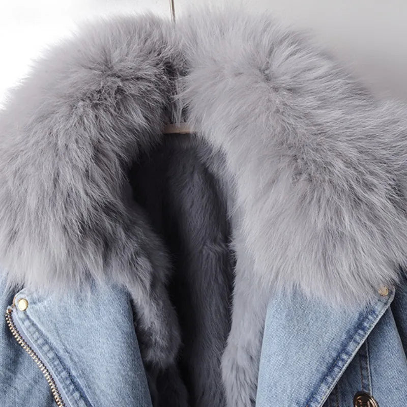 Women's Alessa Fur Denim Jacket - Hayes Carter