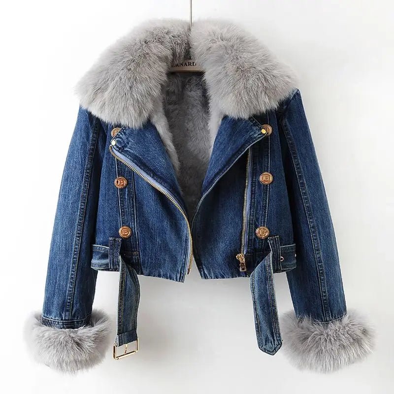 Women's Alessa Fur Denim Jacket - Hayes Carter