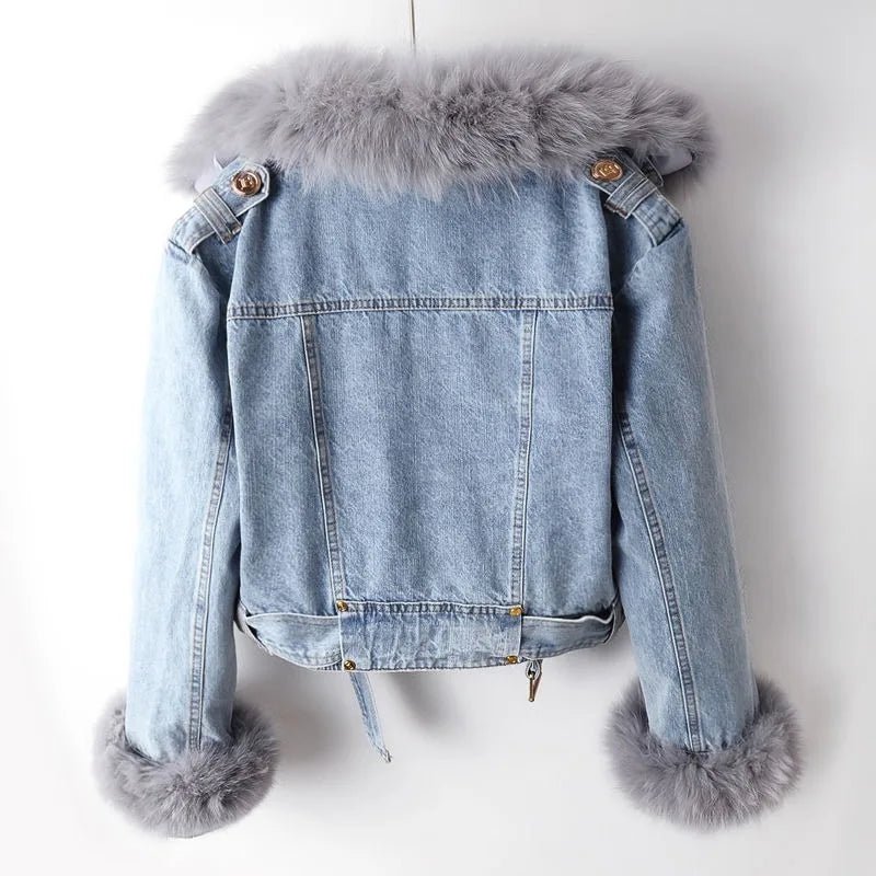 Women's Alessa Fur Denim Jacket - Hayes Carter