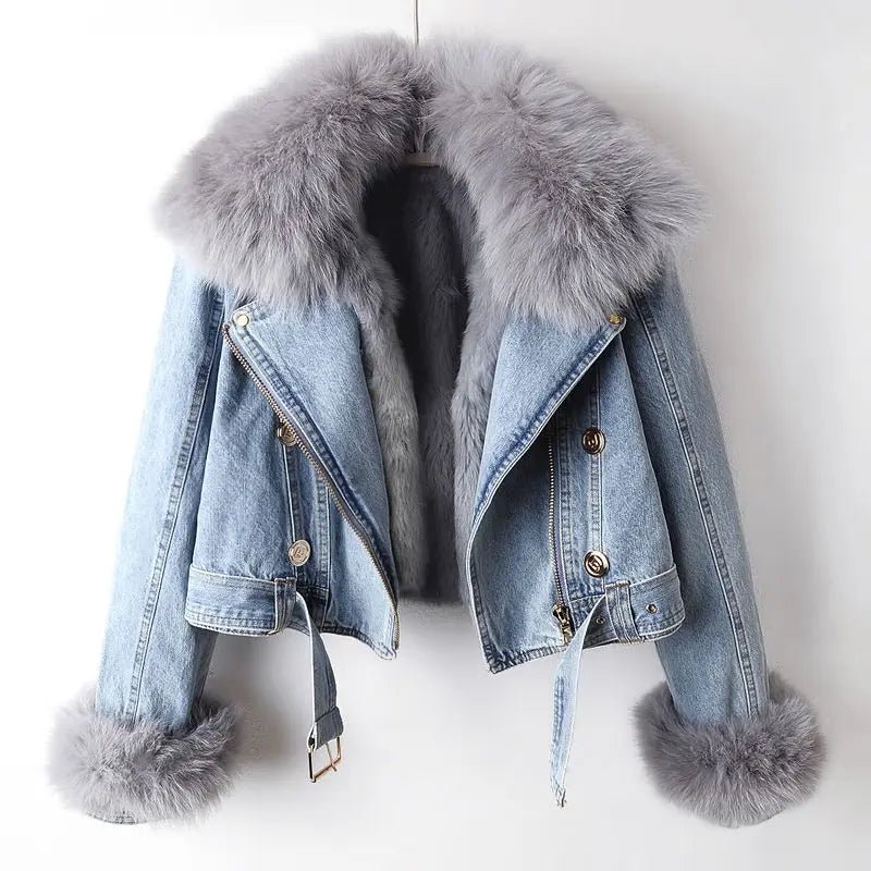 Women's Alessa Fur Denim Jacket - Hayes Carter