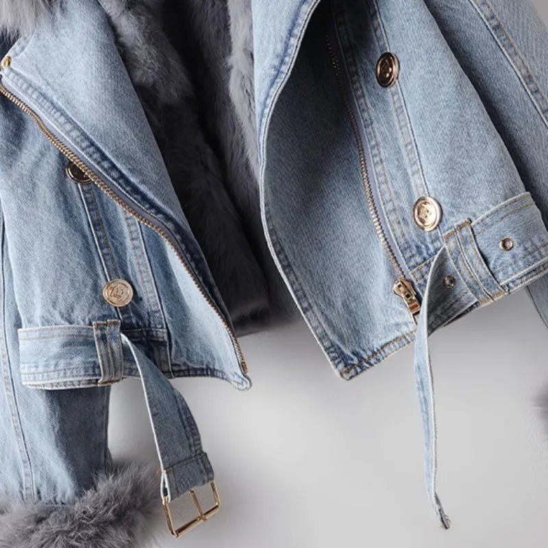 Women's Alessa Fur Denim Jacket - Hayes Carter