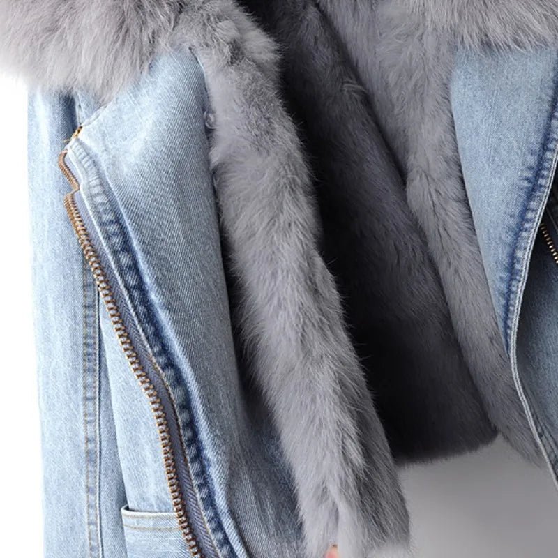 Women's Alessa Fur Denim Jacket - Hayes Carter