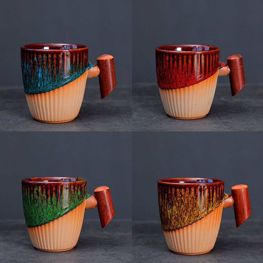 Woody Abstract Ceramic Coffee Mug - Hayes Carter